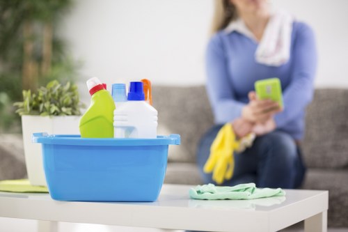 Commercial cleaning team in Soho preparing a space